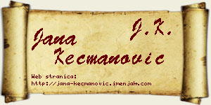 Jana Kecmanović vizit kartica